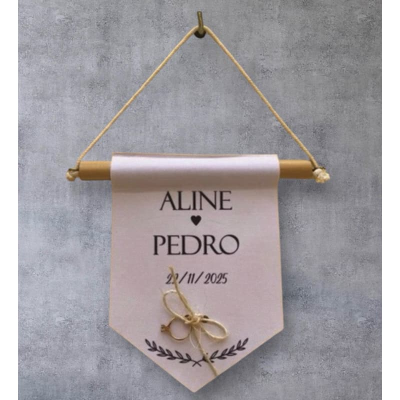 Flamula personalizada para casamento porta alianças