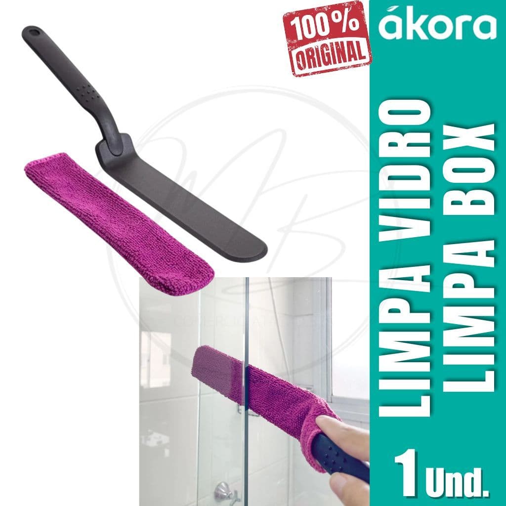 Kit Limpeza De Vãos Ákora Limpa Box E Blindex Cinza - Limpa Vidro