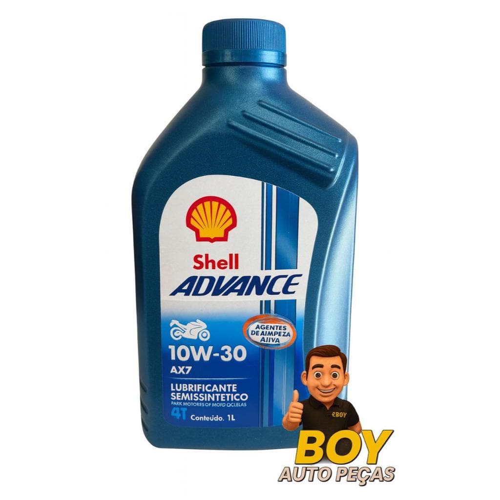 ÓLEO LUBRIFICANTE SEMISSINTÉTICO 4T 10W-30 AX7 1L SHELL