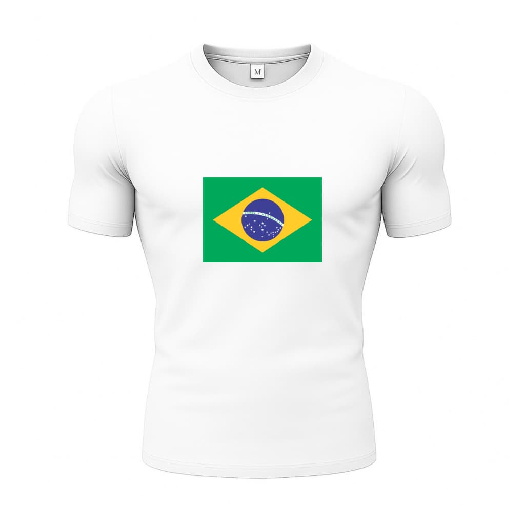 Camiseta Masculina Brasil Estampada Bandeira Torcedor