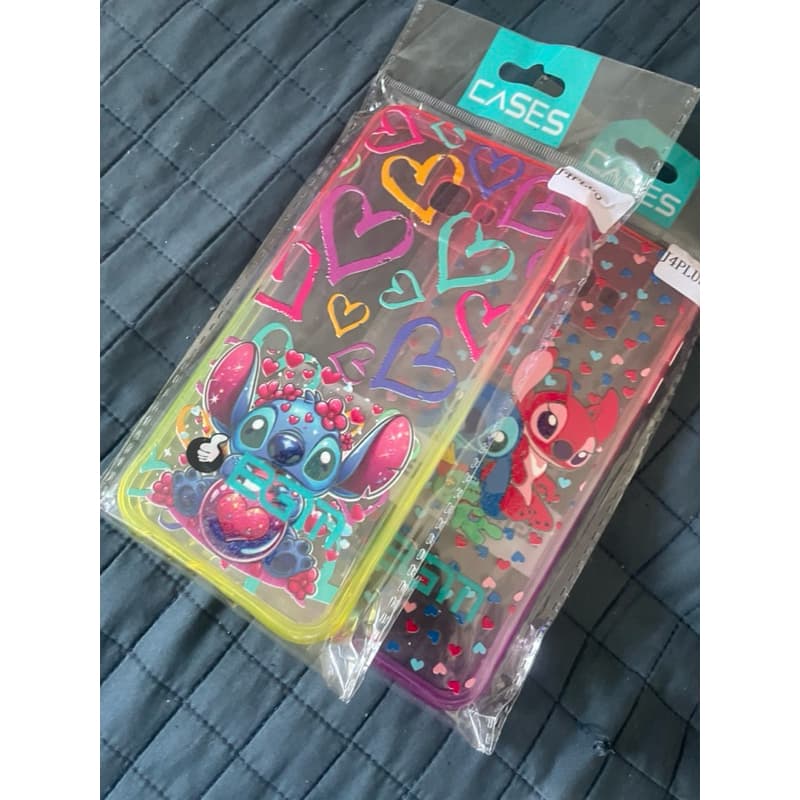 Capa linda Lilo e Stitch feminina durável transparente colorida para Samsung GALAXY J4 Plus