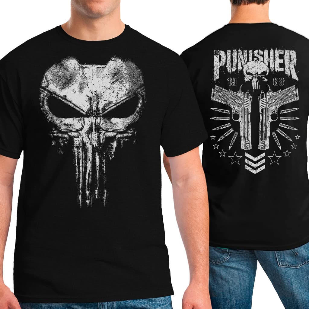 Camiseta Masculina Estilo tática Militar Estampa frente e costa