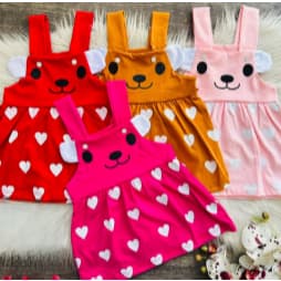Vestido Gatinha com Orelhas 3 D - Vestido para Bebes - Tmanho Único