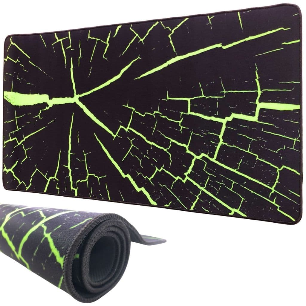 Mouse Pad Gamer Speed Premium Verde e Preto Emborrachado Antiderrapante Mousepad Costurado