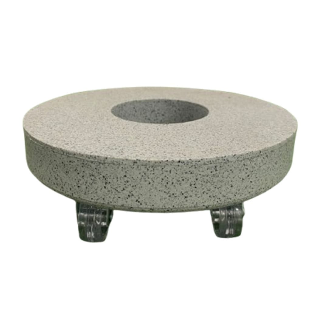 Suporte para Vaso com Rodinha Transparente Redondo em Polietileno Giratório 24 cm