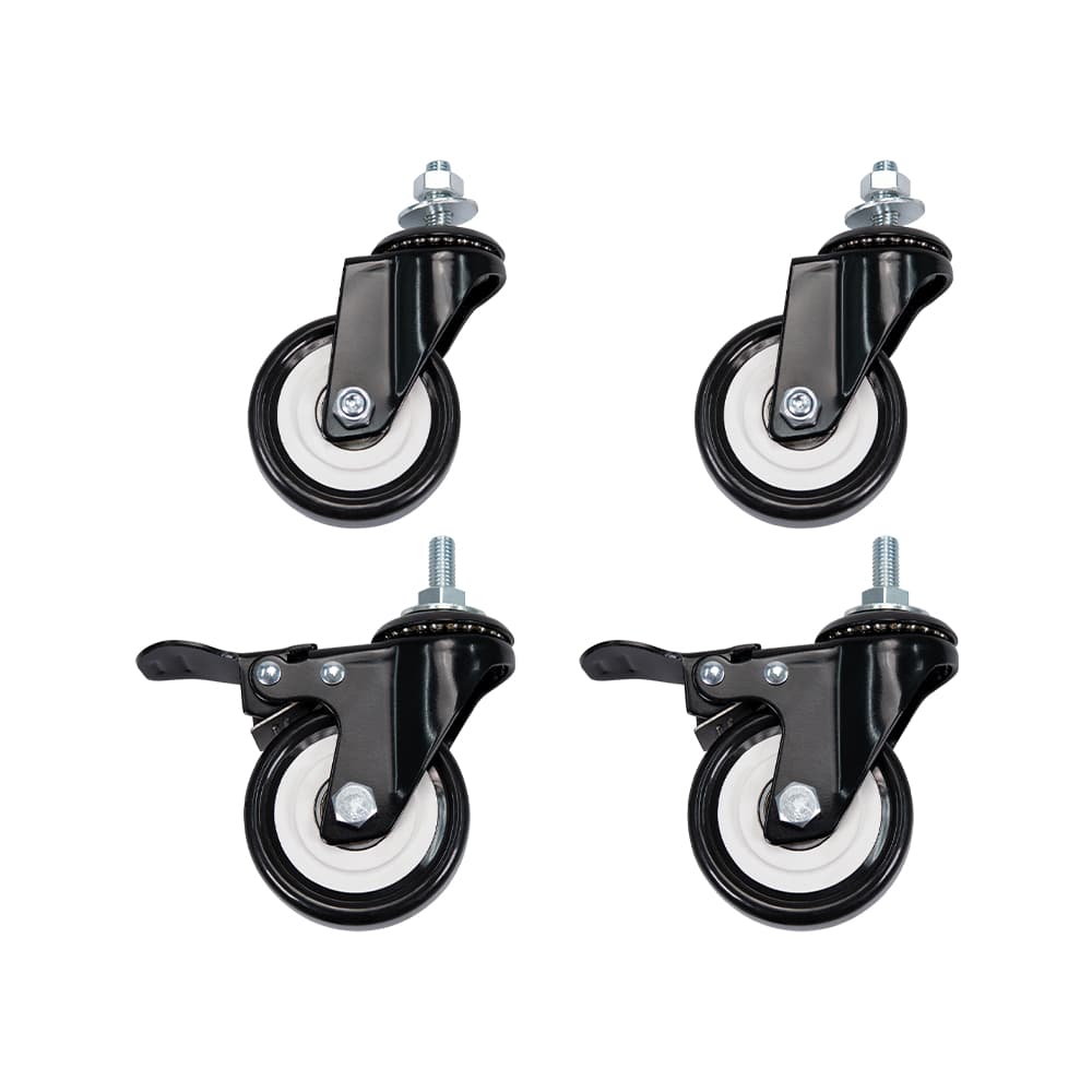 Kit Rodízios Giratórios Intelbras KRR 30MM 2 Com Travas e 2 Sem Travas Para Rack 19" Rodinhas Rosca M10