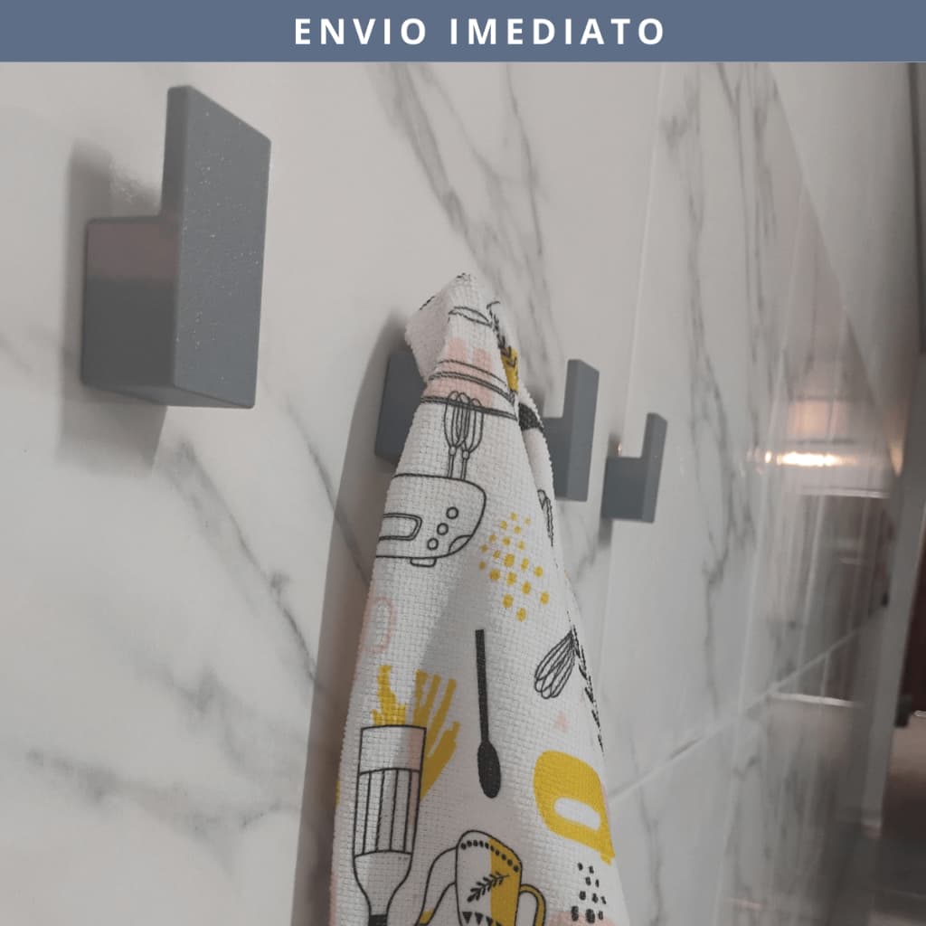 Kit Gancho retangulares Suporte para Pendurar Pano Toalha Multiuso com Dupla Face
