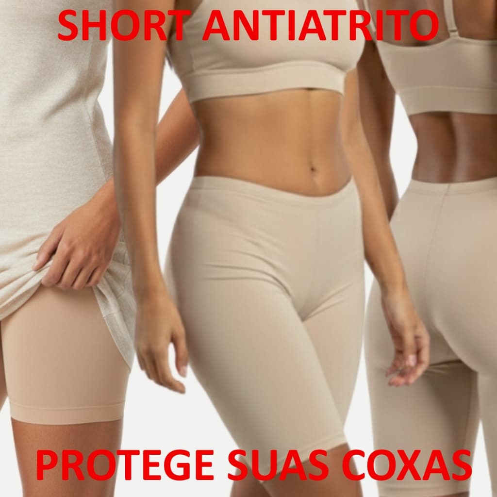 KIT Shorts Segunda Pele Feminino Cintura Alta Anágua Antiatrito Comprime Barriga