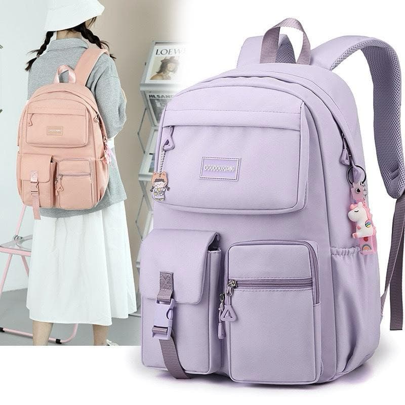 Mochila Feminina Escolar Passeio Coreano Grande Capacidade Com Chaveiro Impermeável vitoria