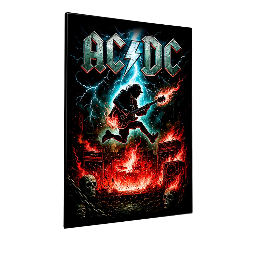 Quadro Poster Decorativo Rock Bandas Metal AC DC Black Sabbath Led Zeppelin Kiss Guns N Rose