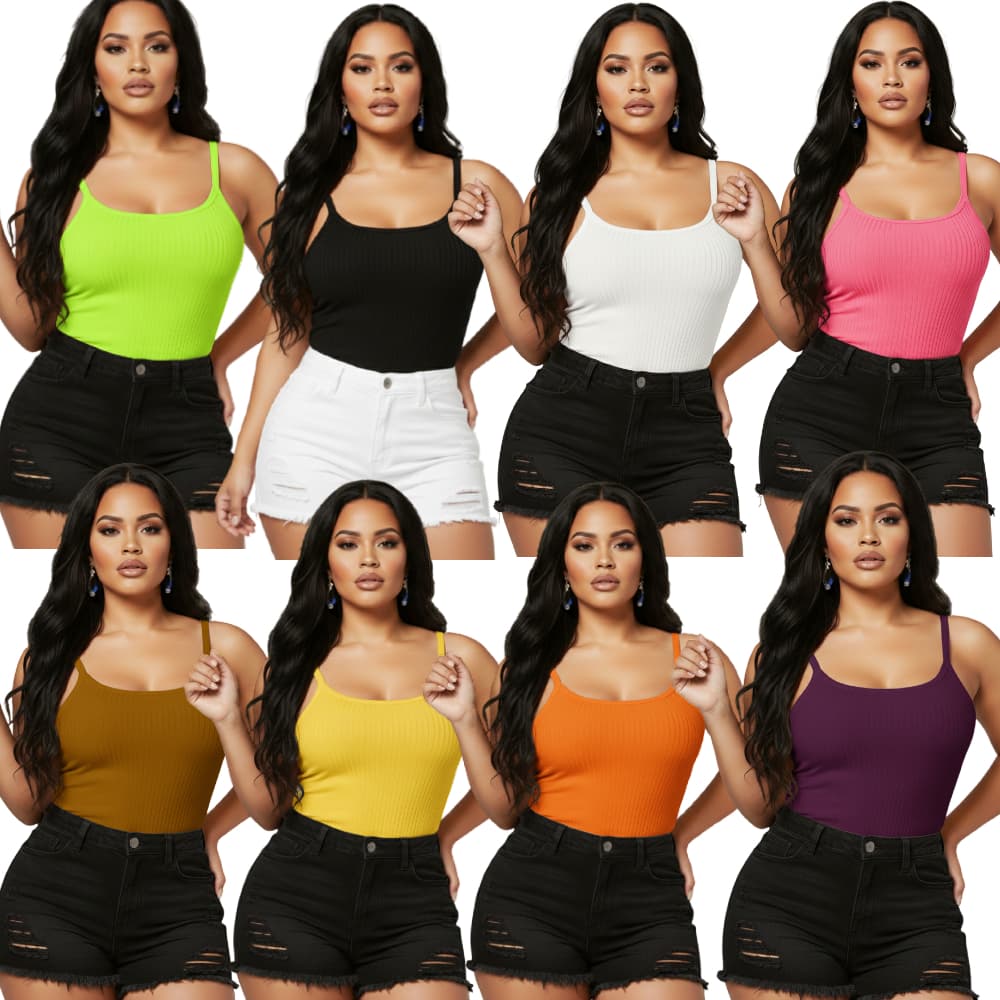 Kit 3 Blusa Regata Alcinha Em Malha Canelada Confortável Versátil Barata Promoção De Qualidade