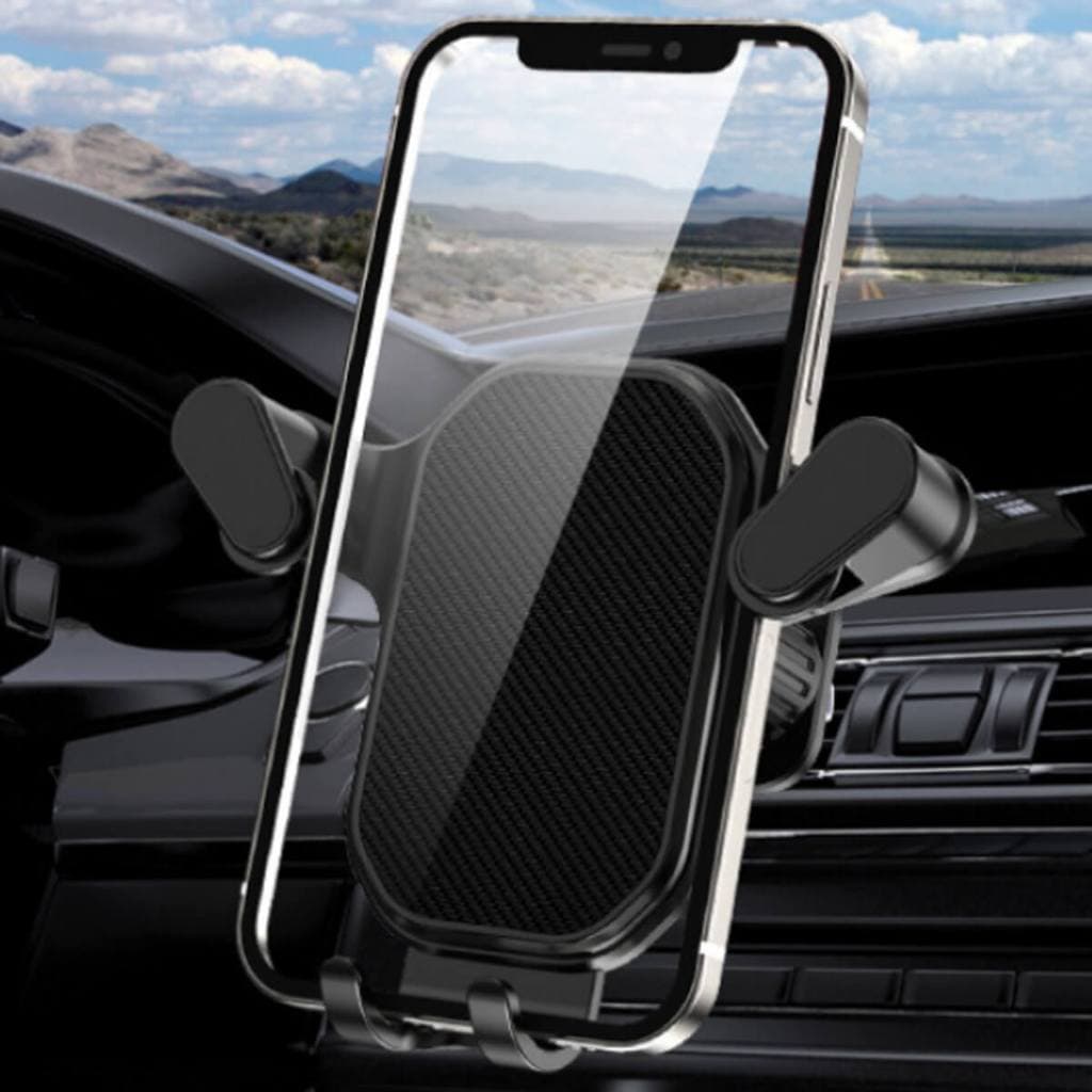 Suporte Veicular para Celular na Saída de Ar com Clip Ajustável, Gancho de Metal, Fixação Segura e Rotação 360º