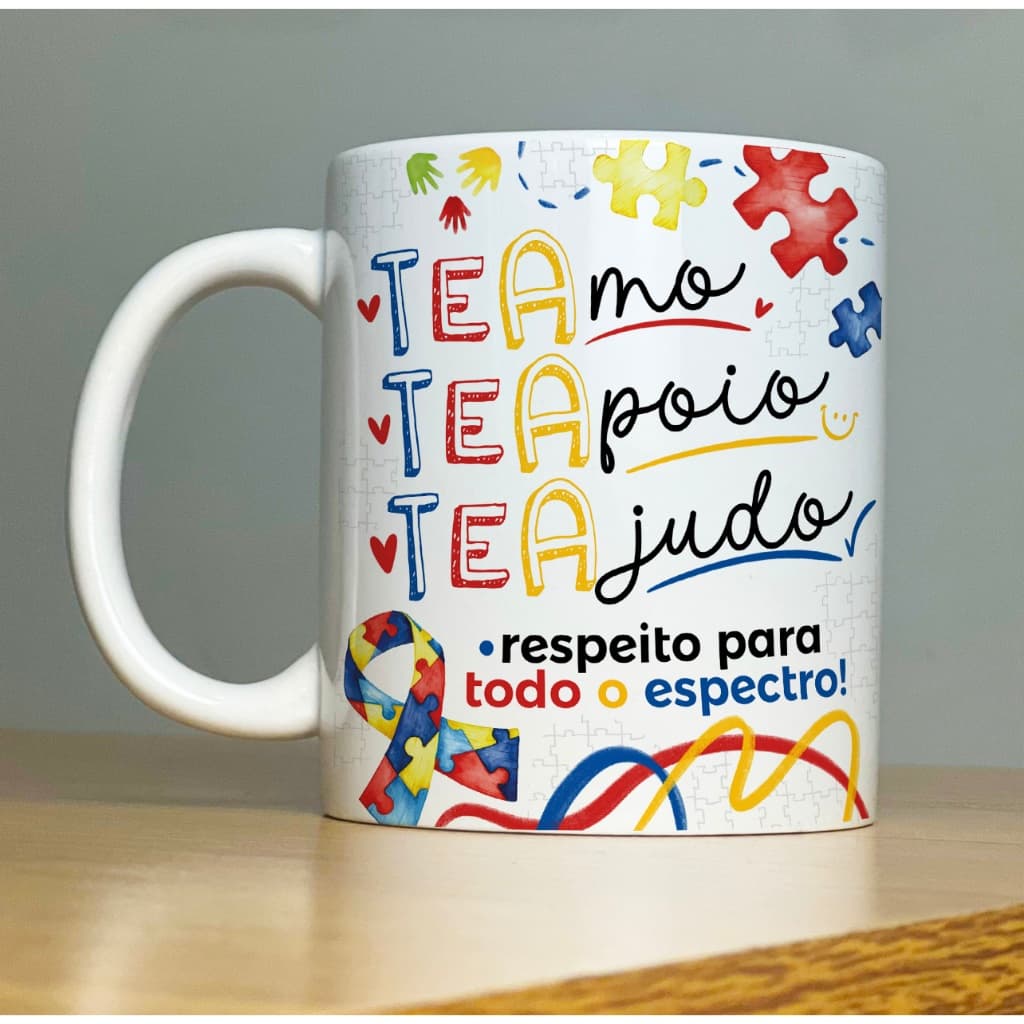 Caneca Inclusiva Infantil – Mundo Atípico | Autismo com Amor - Presente - Natal - Dia das Crianças