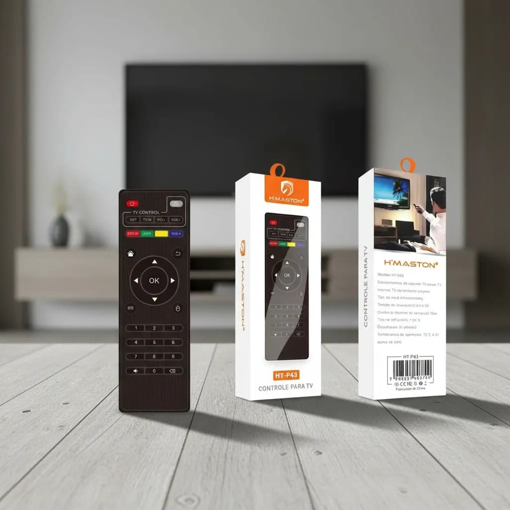 Controle Remoto Universal H'maston Tv E 4k Tv Box Ht-p43 Preto