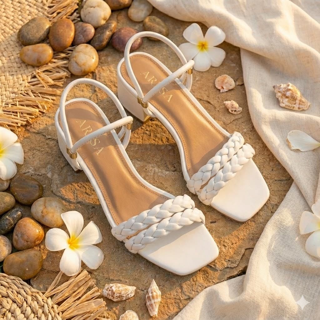 Sandália Feminina Salto bloco Tiras Trançadas Chinelo Com Saltinho Tamanco Envio rápido