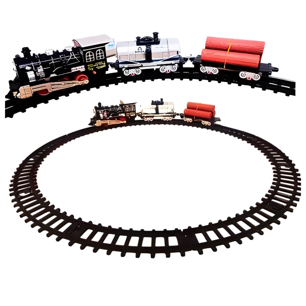 Trem Trenzinho Locomotiva Brinquedo Ferrovia Miniatura Com Luz Fácil De Montar