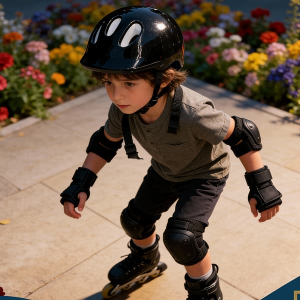 Kit Proteção Infantil 7 Peças Preto Rosa Capacete Joelheira Cotoveleira Skate Bike Patins Segurança