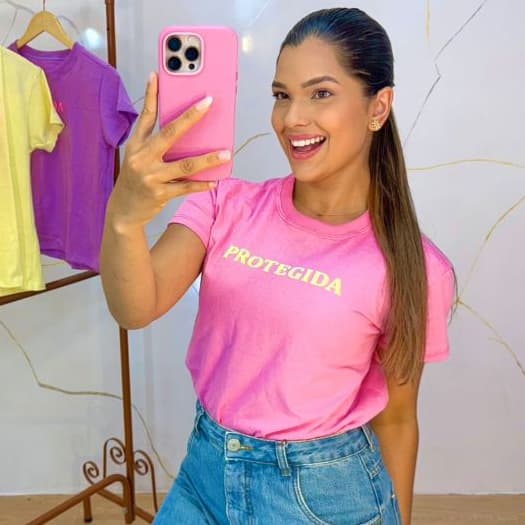 Kit 3 Camiseta T-Shirt feminino 100% algodão casual Meninas Super Poderosas e outras estampas