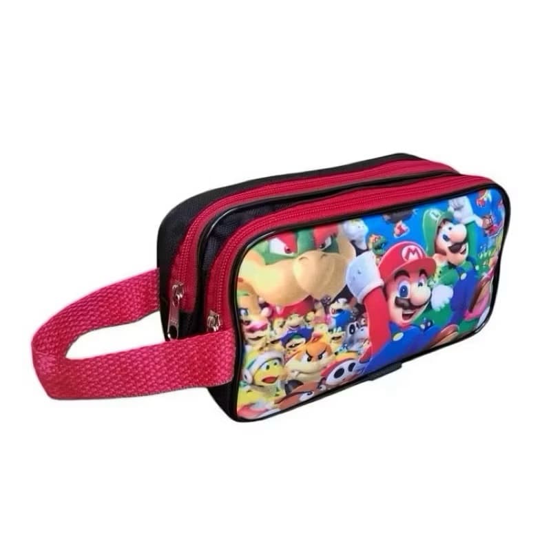 Estojo Escolar Infantil Super Mario Bros Zíper Duplo Grande