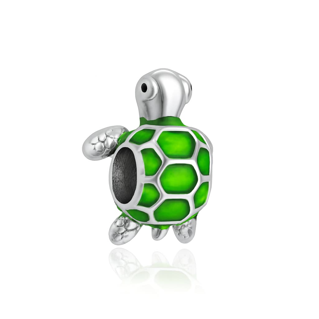 Berloque Aço Inox Tartaruga Verde