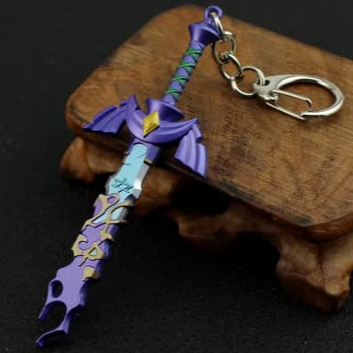 Espada Zelda Mística – Chaveiro Premium Roxo com Detalhes Em Dourado
