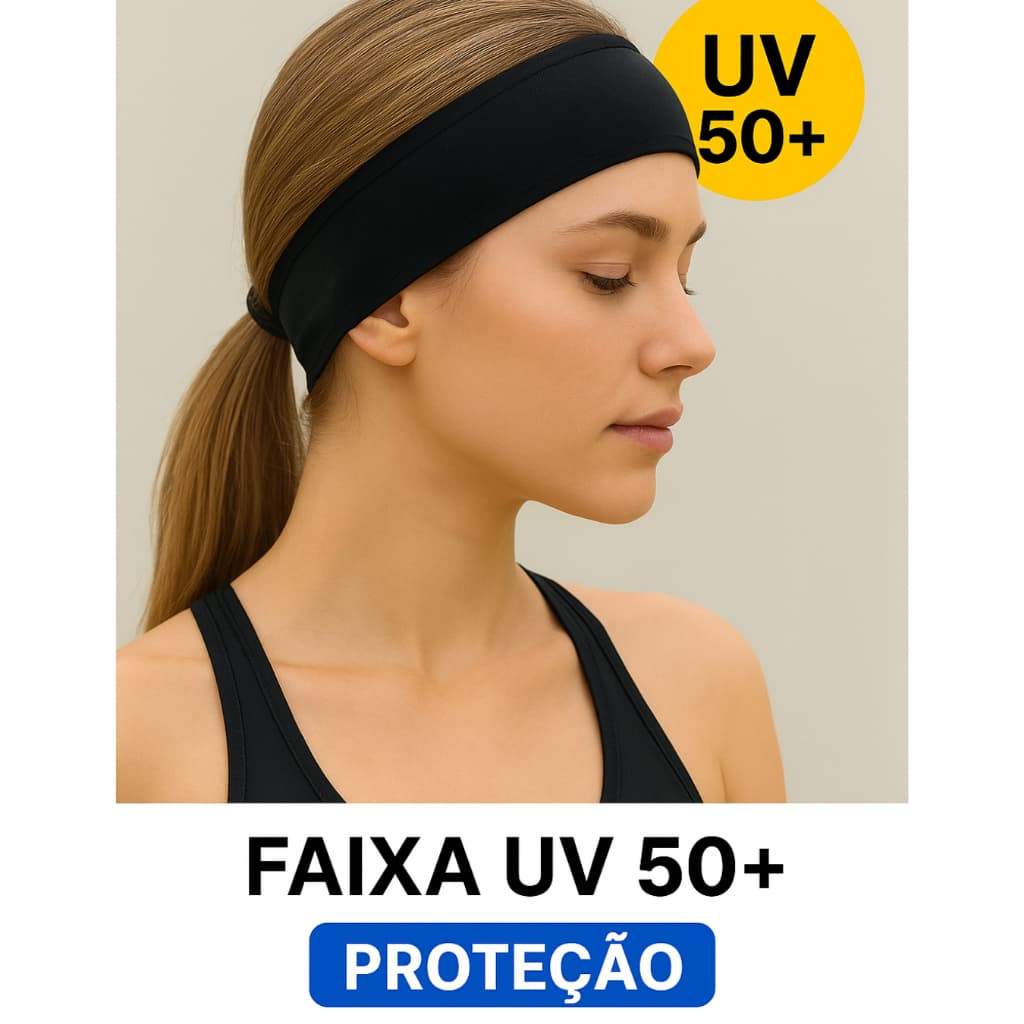 Kit 2 unidades Faixa Testeira UV50+ Headband para Corrida, Academia, Yoga e outros Esportes
