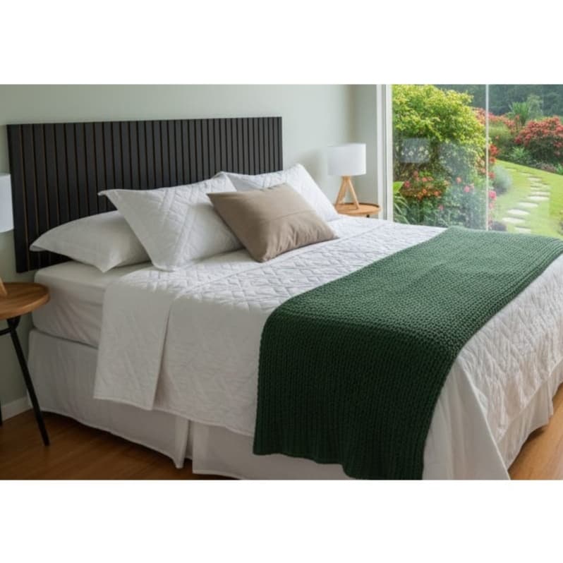 Cabeceira Ripada Modular MDF Kit 14 Peças Cama Casal Envio Imediato