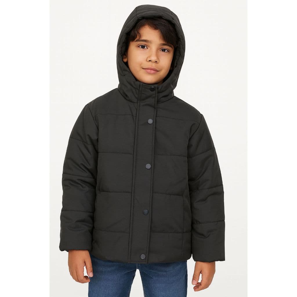 Jaqueta Puffer infantil | Microfibra com capuz