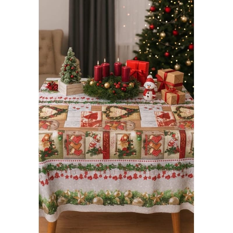 Toalha de Mesa Térmica Natalina – Antiderrapante, Impermeável e Lavável-ENVIO MESMO DIA