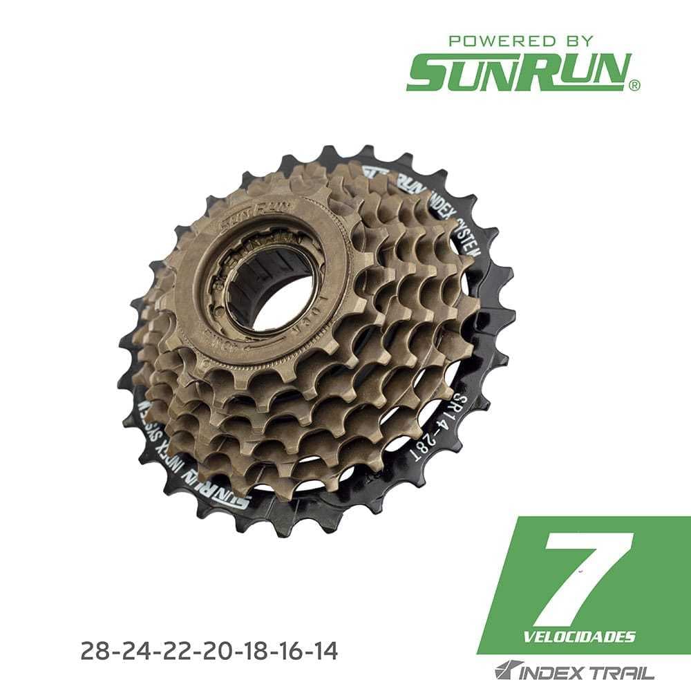 Catraca 7v Roda Livre 7v 21 Velocidades indexada 14-28 Dentes Sunrun Index