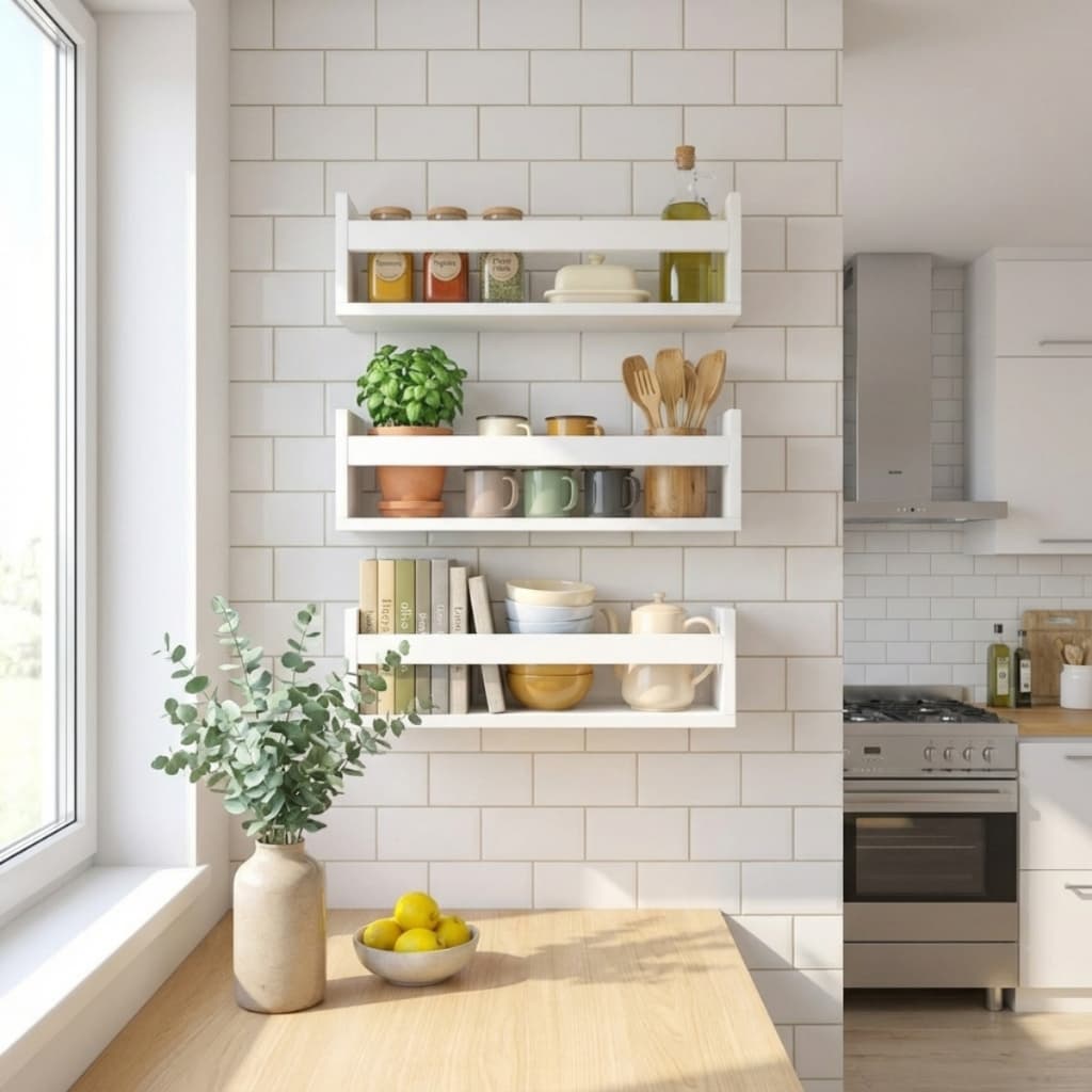 Kit 3 Prateleiras 50cm Branco Mdf  Decoração  Cozinha Quarto Banheiro Sala Envio Montado