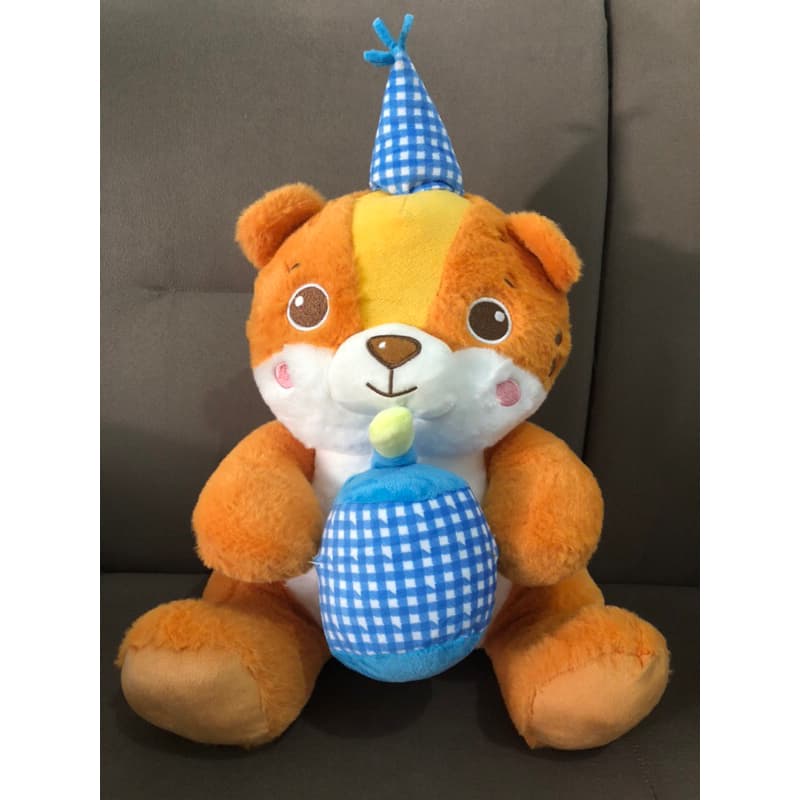 Urso de pelúcia com Chapéu 37 Cm Br Machine