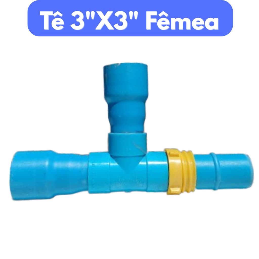 Tê de 3x3 polegada derivação fêmea 3"x3" polegadas ER Engate rápido 3" Peça de irrigação para lavouras Coor plastik