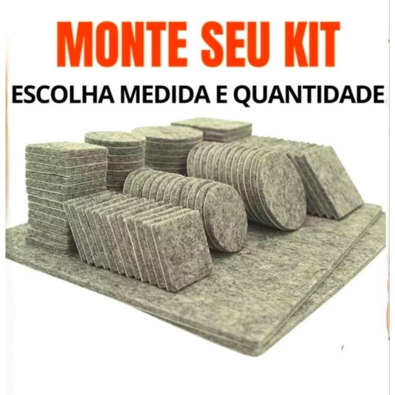 Feltro de Proteção Redondo e Quadrado – Anti-Risco, Móveis, Piso, Autoadesivo, Kit Variado