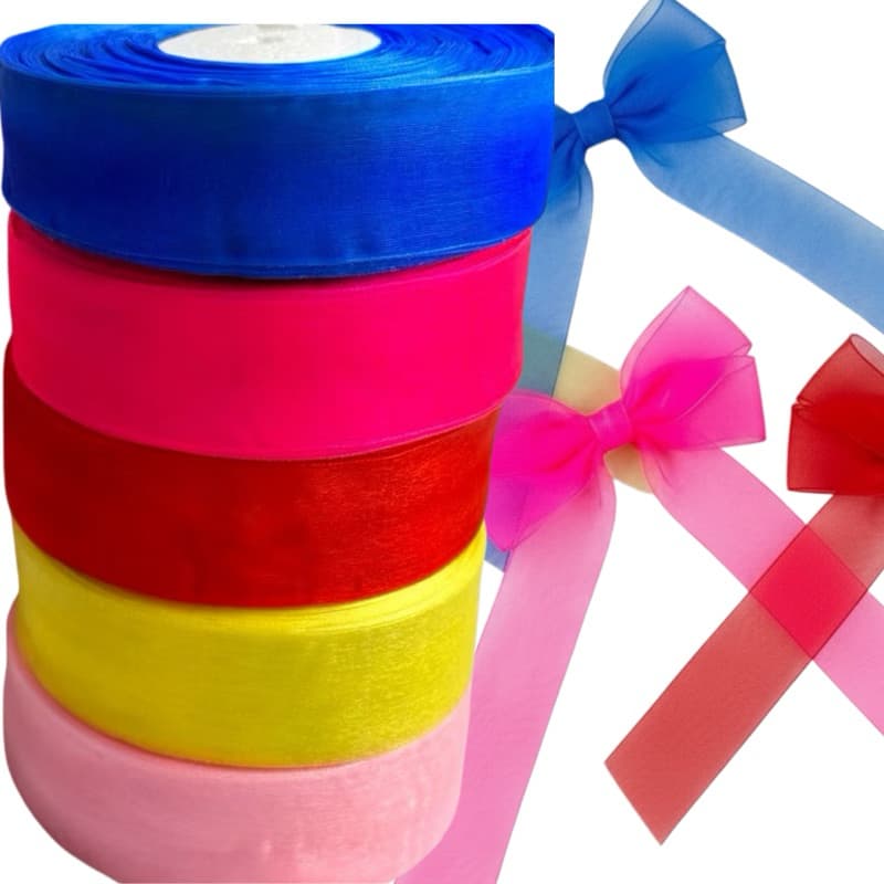Fita de Voal  Organza 10 metros Laços Enfeites Caixa de Presente Árvore de Natal