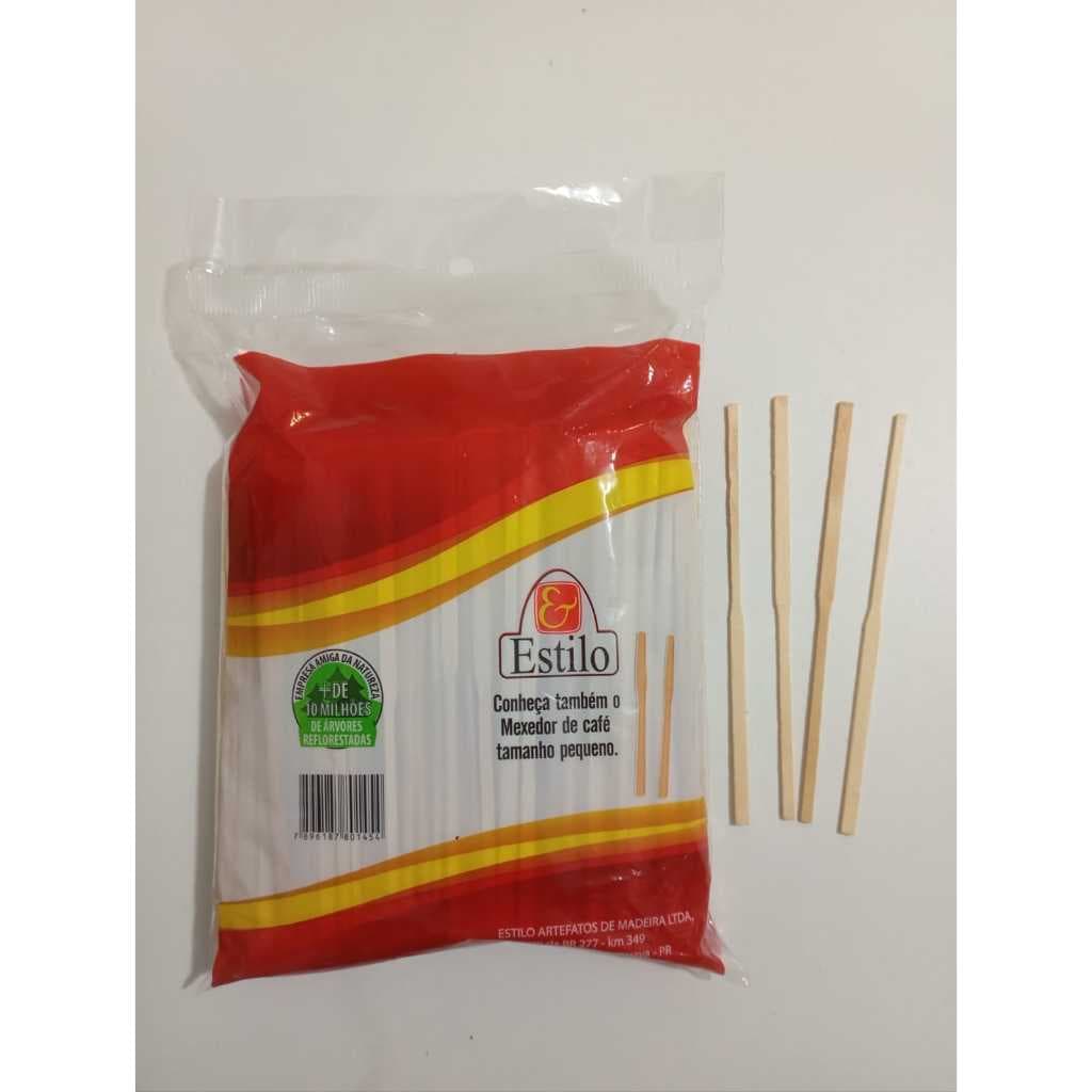 Mexedor madeira 15cm para bebidas 500 a 2.000 unidades