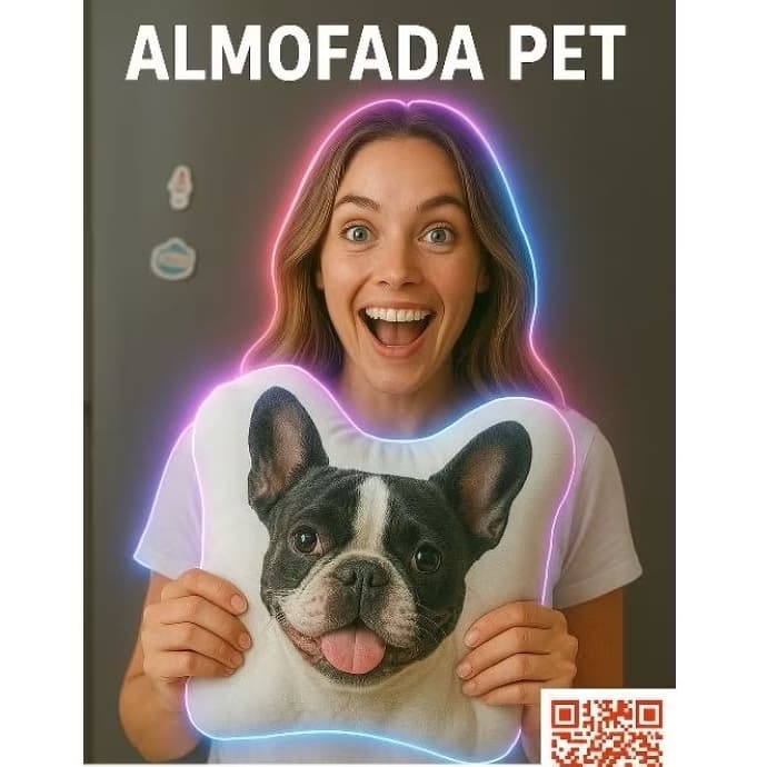 ALMOFADA PET DE CONTORNO – PERSONALIZADA COM A FOTO DO SEU PET 🐶🐱✨
