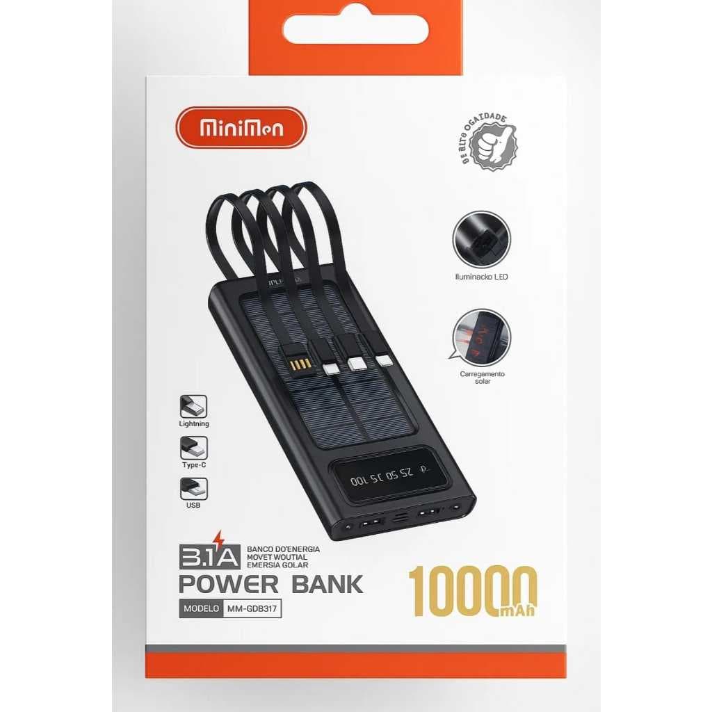 Carregador Energia Solar Power Bank 10000mah Mm-cdb317