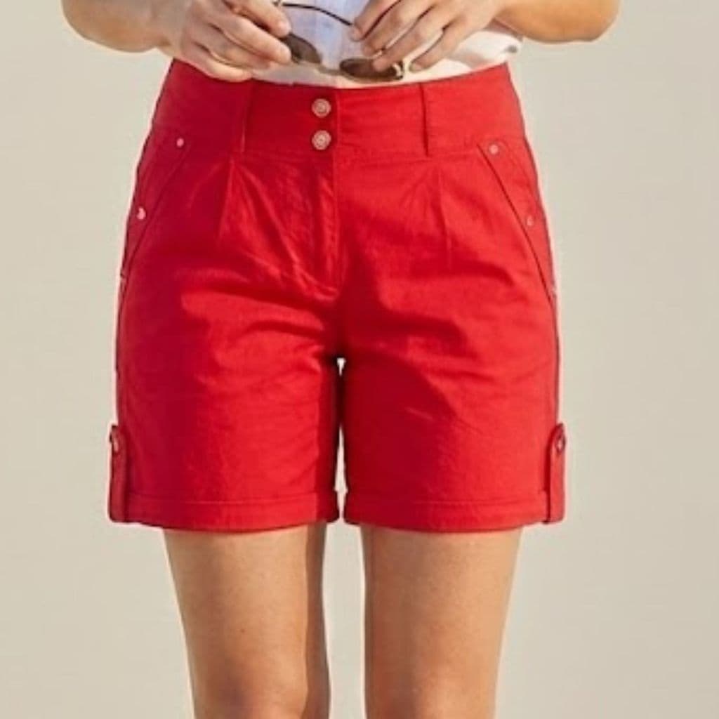 shorts bermuda femenina bengaline linho elegante confortável e estica muito verão 2025