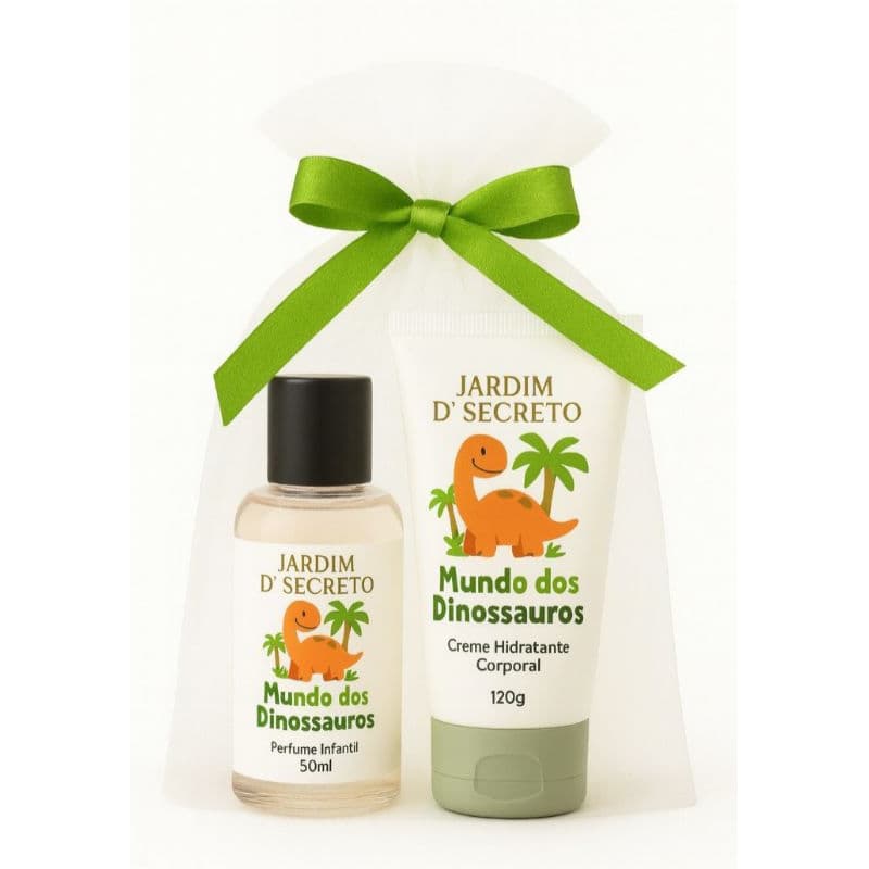 kit Colônia Infantil Mundo Dos Dinossauros -Jardim D Secreto  Colônia +Hidratante Corporal