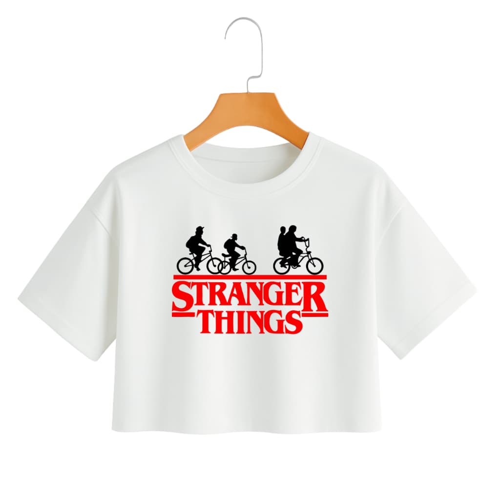 ROUPA FEMININA ESTILO CROPPED BLUSA FÃ SERIE FAMOSA TENDENCIA STRENGER THINGS