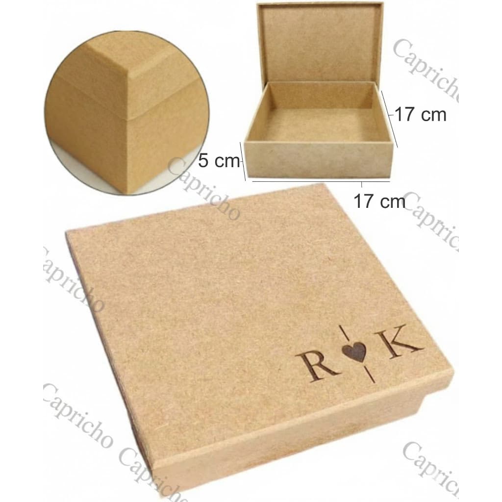 15 Caixas 17x17x5 Personalizada, Convite, Casamento com Iniciais. Art. Capricho