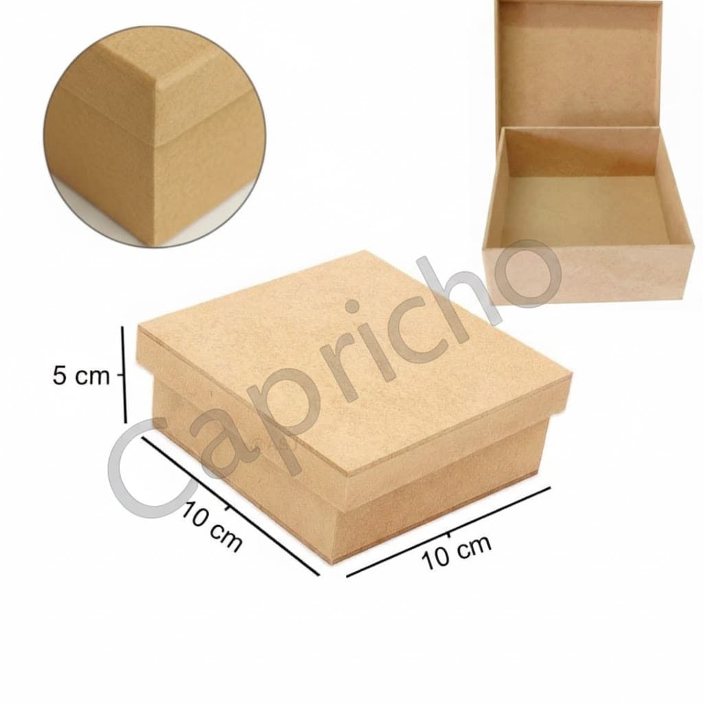 kit 10 unidades Caixas para Padrinho/Lembrancinha MDF Crú 10x10x5