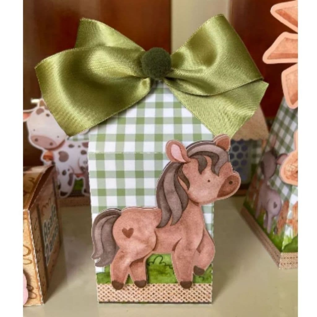 Caixa Milk Fazendinha 3D Lembrancinhas Festa Personalizada Haras - 3D