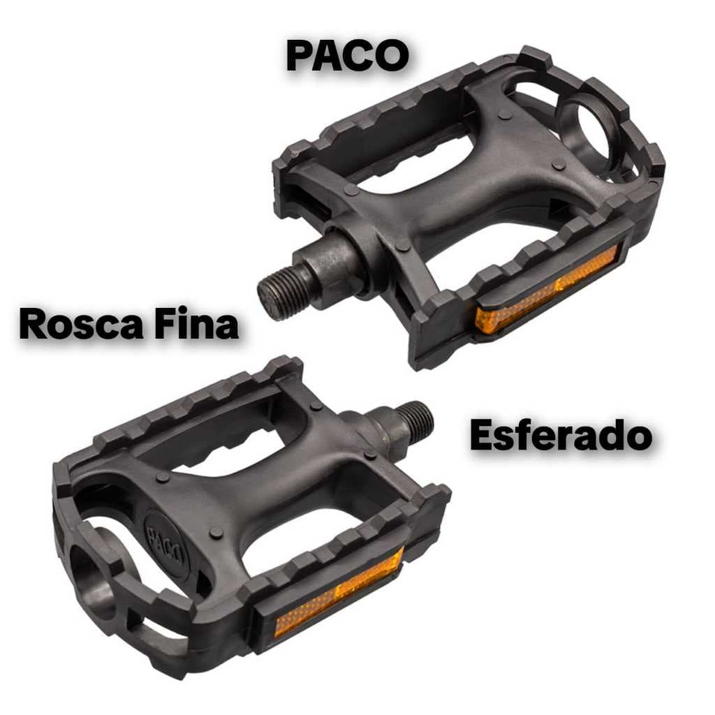 Pedal bike mtb nylon rosca fina esferado 1/2 c/refletores para bicicleta pedivela monobloco tipo monark barra circular