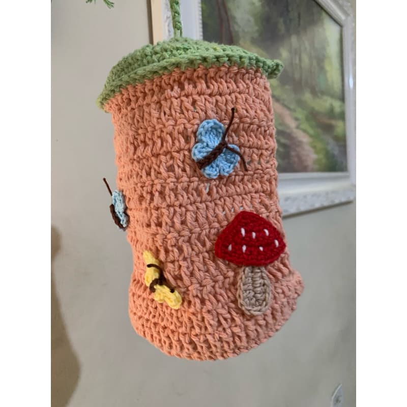 Casinha em Crochê para Calopsita – Rede Artesanal Confortável para Aves  19cm x 13cm ✨🐤