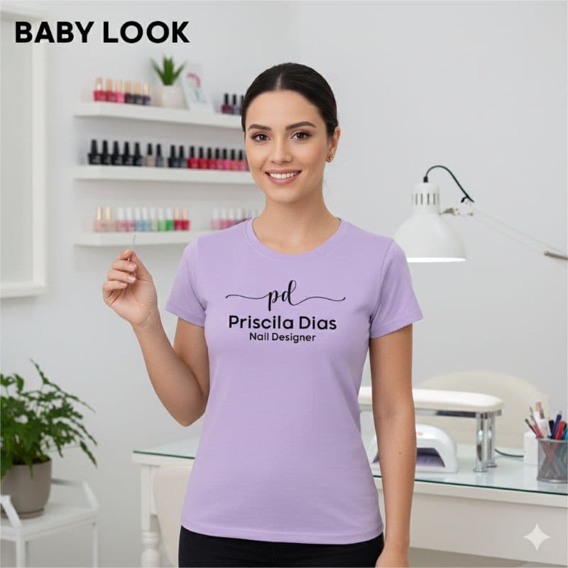 Camisa Personalizada Lilas/ uniforme personalizado / Profissão/confeitaria, doces artesanais