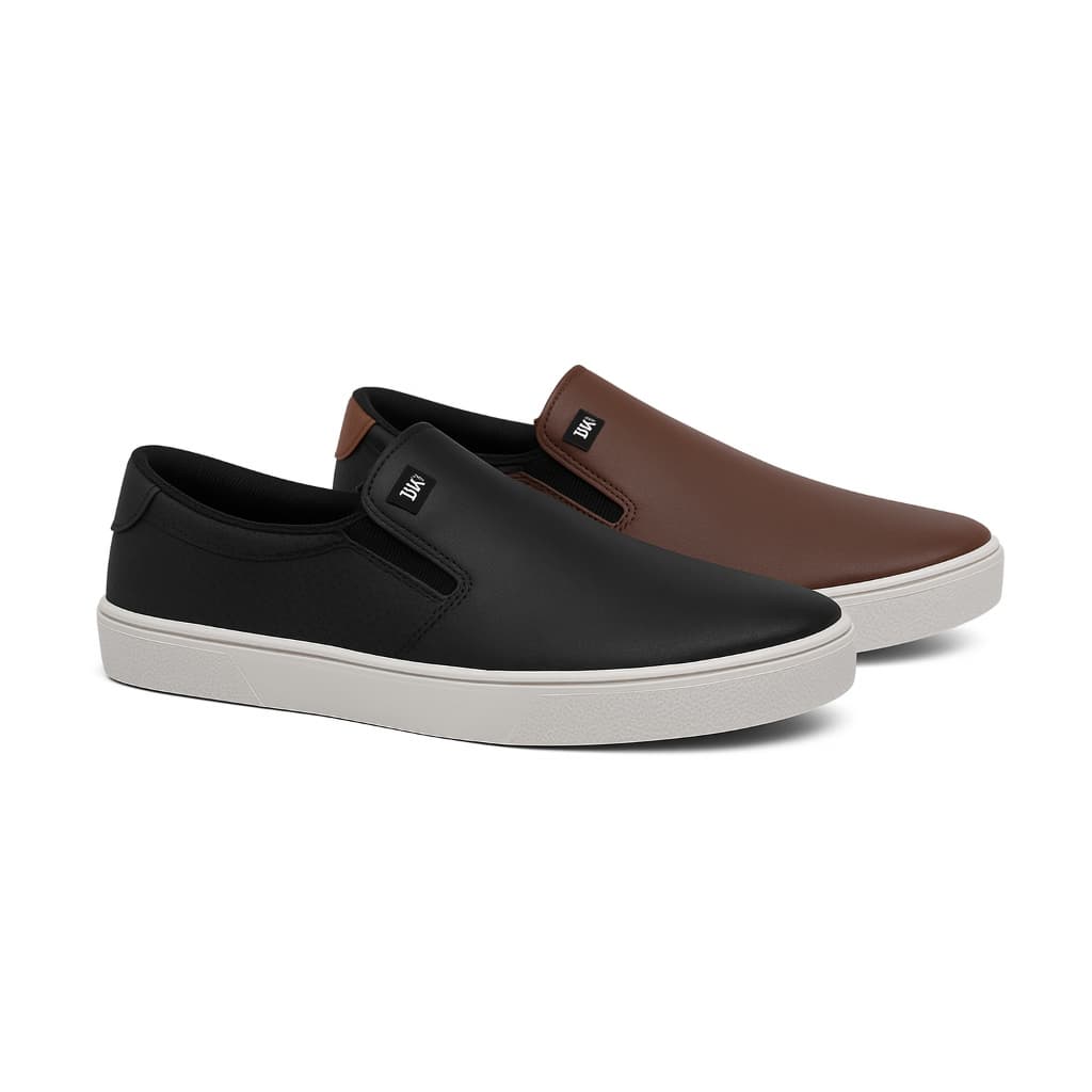 Kit 2 Tênis Masculino Slip On Sapatenis Casual Confortavel Lançamento