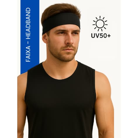 Kit 2 unidades Faixa Testeira UV50+ Headband para Corrida, Tennis, Vôlei outros Esportes