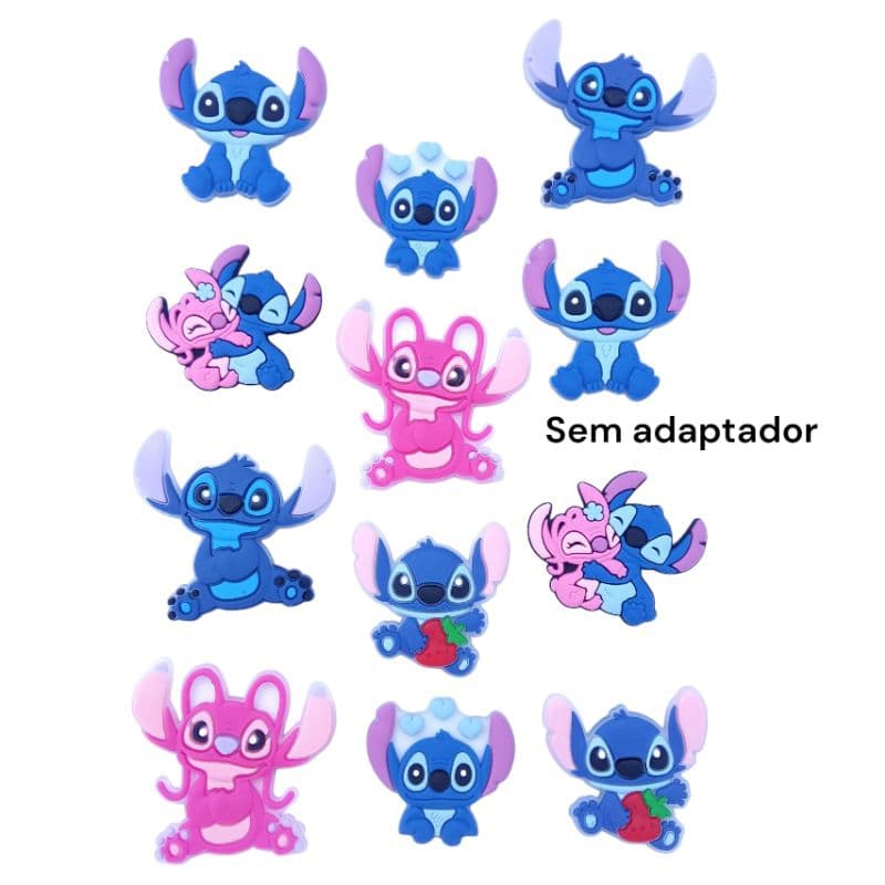 kit 12 aplique Emborrachado Infantil Stitch laços tiaras prendedores presilhas Artesanato  Dyi